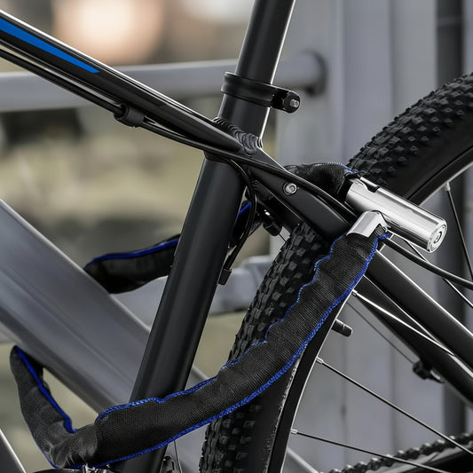 STEELNOVA - High-Security Bike Chain Lock with Compact Lighter Accessory