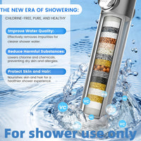 PUREFLOW - Chlorine-Reducing Handheld Showerhead with On/Off Switch & Skin Care Filter