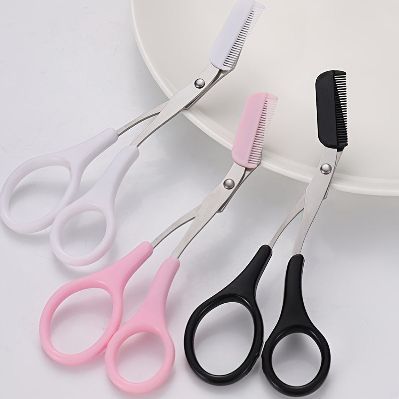 SHARPMATE - Stainless Steel Eyebrow Scissors with Mini Comb Trimmer