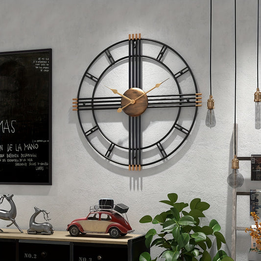 CASAELIX – Modern Minimalist Cross Wall Clock with Structured Geometric Frame and Silent Motion