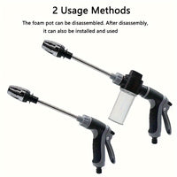 AQUABLAST - High-Pressure Garden Water Gun with Foam Cannon and Long Handle Sprayer