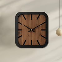 NATURCLOCK - Handcrafted Wooden Square Clock Battery Operated Decorative Piece