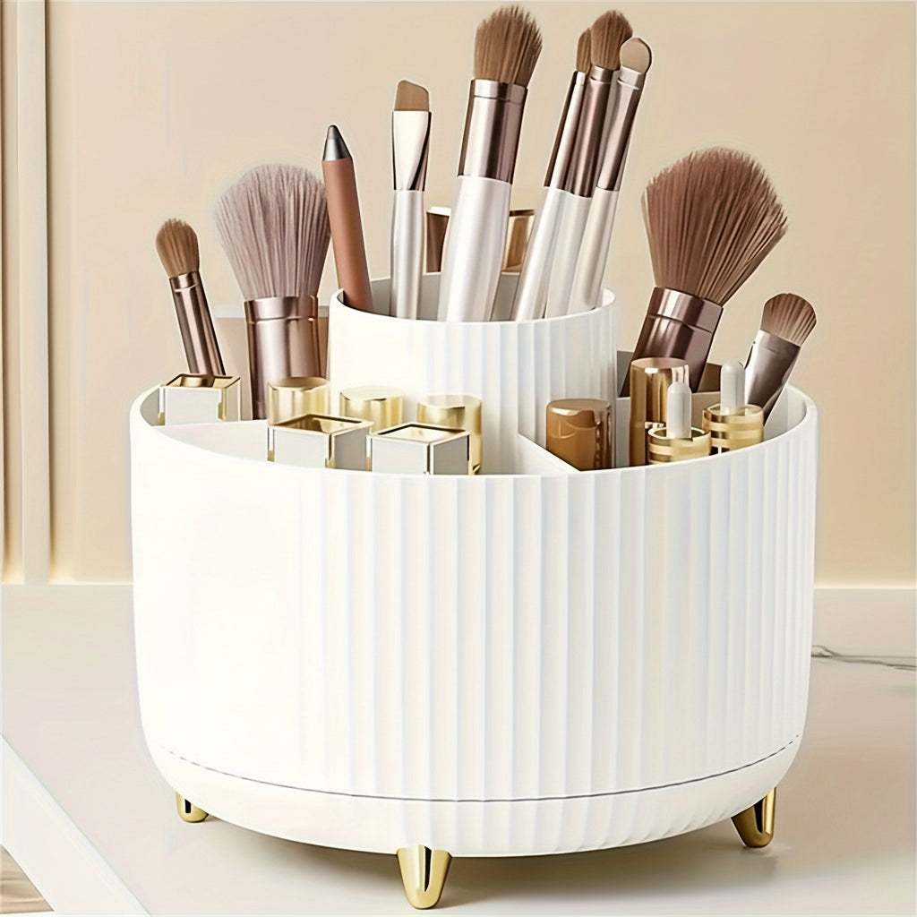 ELEGANZA - Plastic 360° Rotating Makeup Storage with 5 Sections