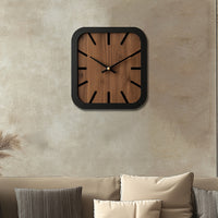 NATURCLOCK - Handcrafted Wooden Square Clock Battery Operated Decorative Piece