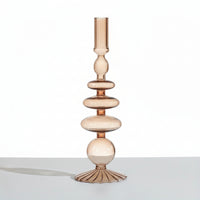 AURAVINE - Minimalist Glass Candle Holder Vase Decorative Art Piece