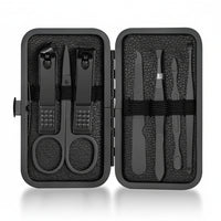 GROOMIX - 15pcs Classic Black Nail Care Set for Hands, Feet & Face Stainless Steel Tools