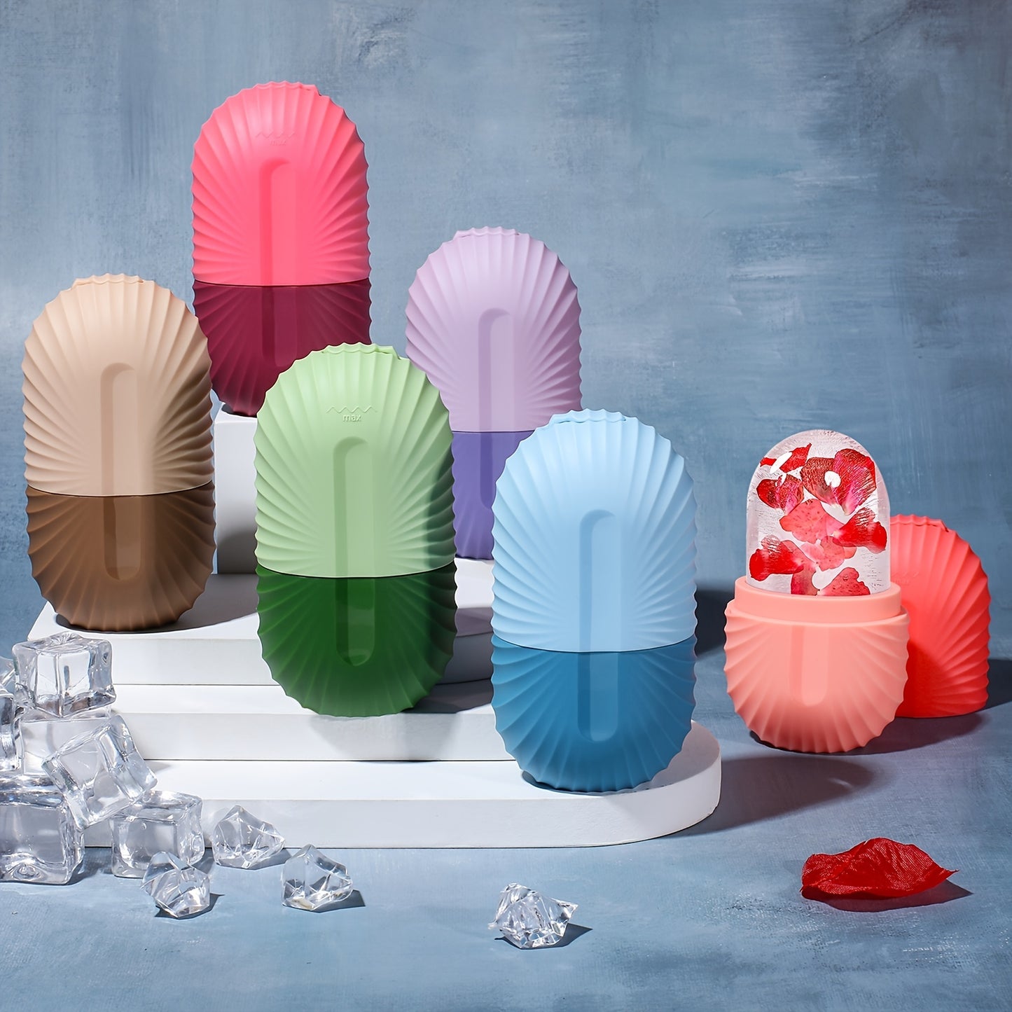 GLIMMERICE - Reusable Face Roller with Ice Mold Cube for Refreshing Massage