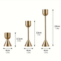 ELEGANTH - 3-Pack Copper Color U-Shaped Candlestick Holders