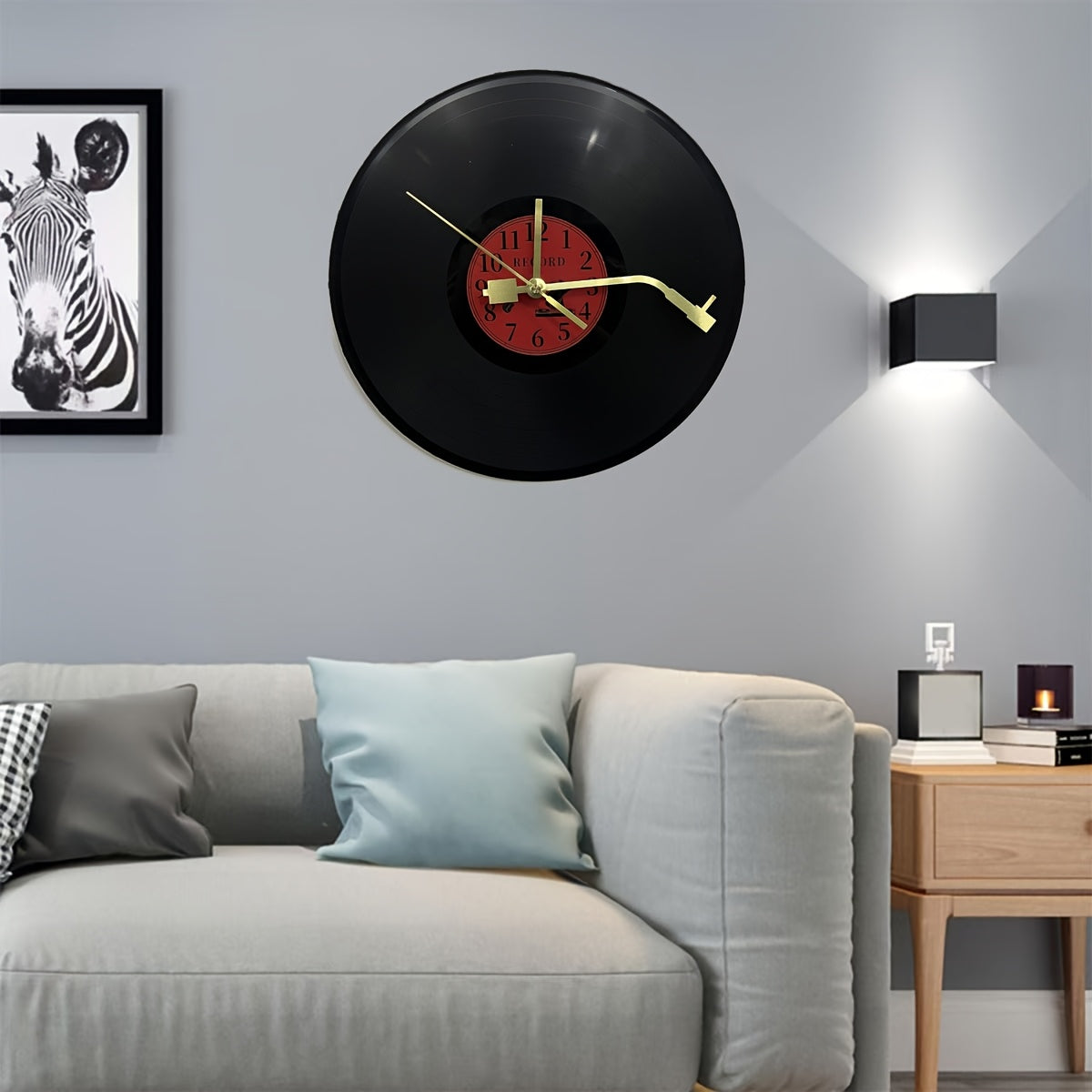 TIMETUNES - Retro Vinyl Record Wall Clock Silent Decorative Timepiece