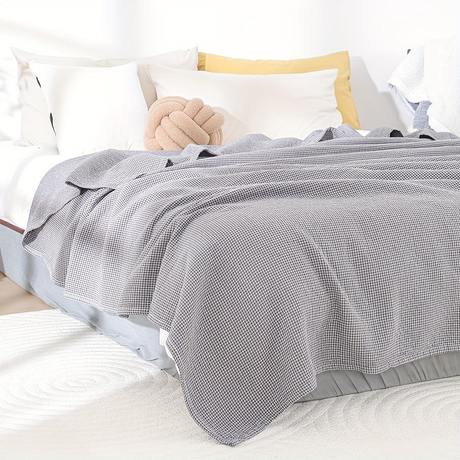 COOLPLAID – Cotton Checkered Multifunction Blanket