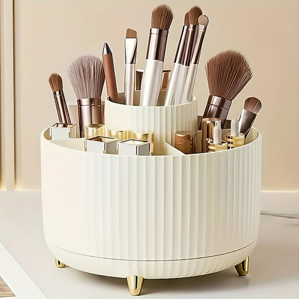 ELEGANZA - Plastic 360° Rotating Makeup Storage with 5 Sections