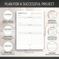 TASKFLOW - 50-Sheet Tear-Out Planning Journal for Projects & Time Management