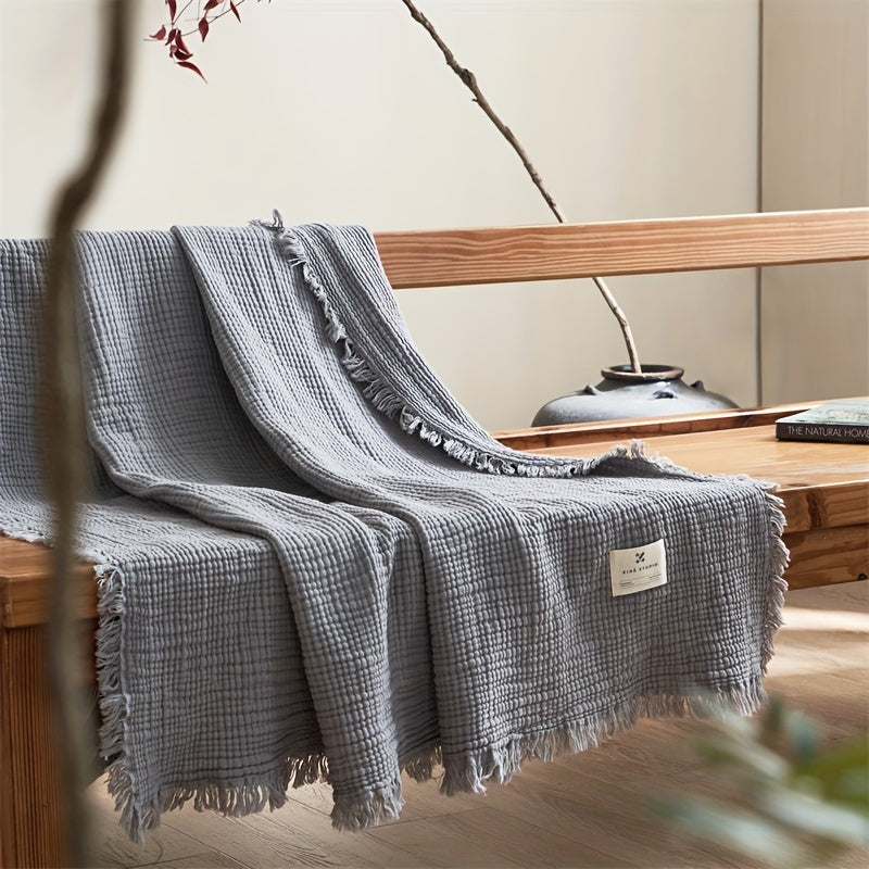 SOFTCLOUD – 4-Layer Cotton Crepe Blanket for Breathable Everyday Comfort