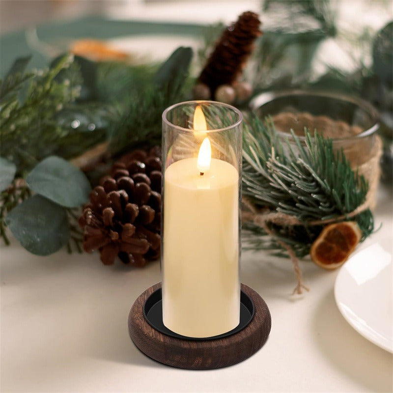 WOODCIRCL STAND – Solid Wood Candle Holder with Tray