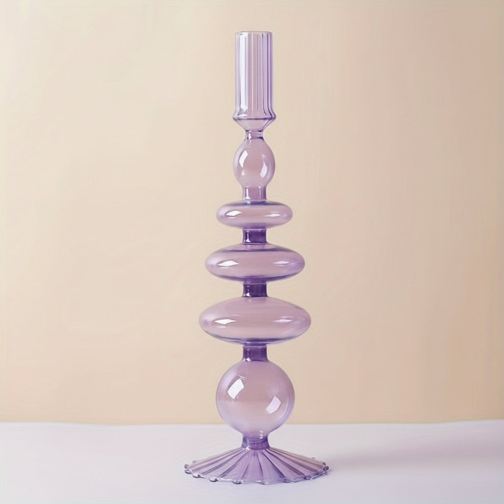 AURAVINE - Minimalist Glass Candle Holder Vase Decorative Art Piece