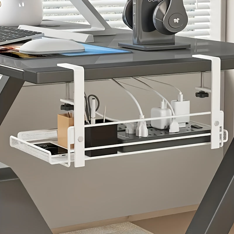 CLASSTIDY - Adjustable Metal Desk Rack with No-Drill Hanging Organizer