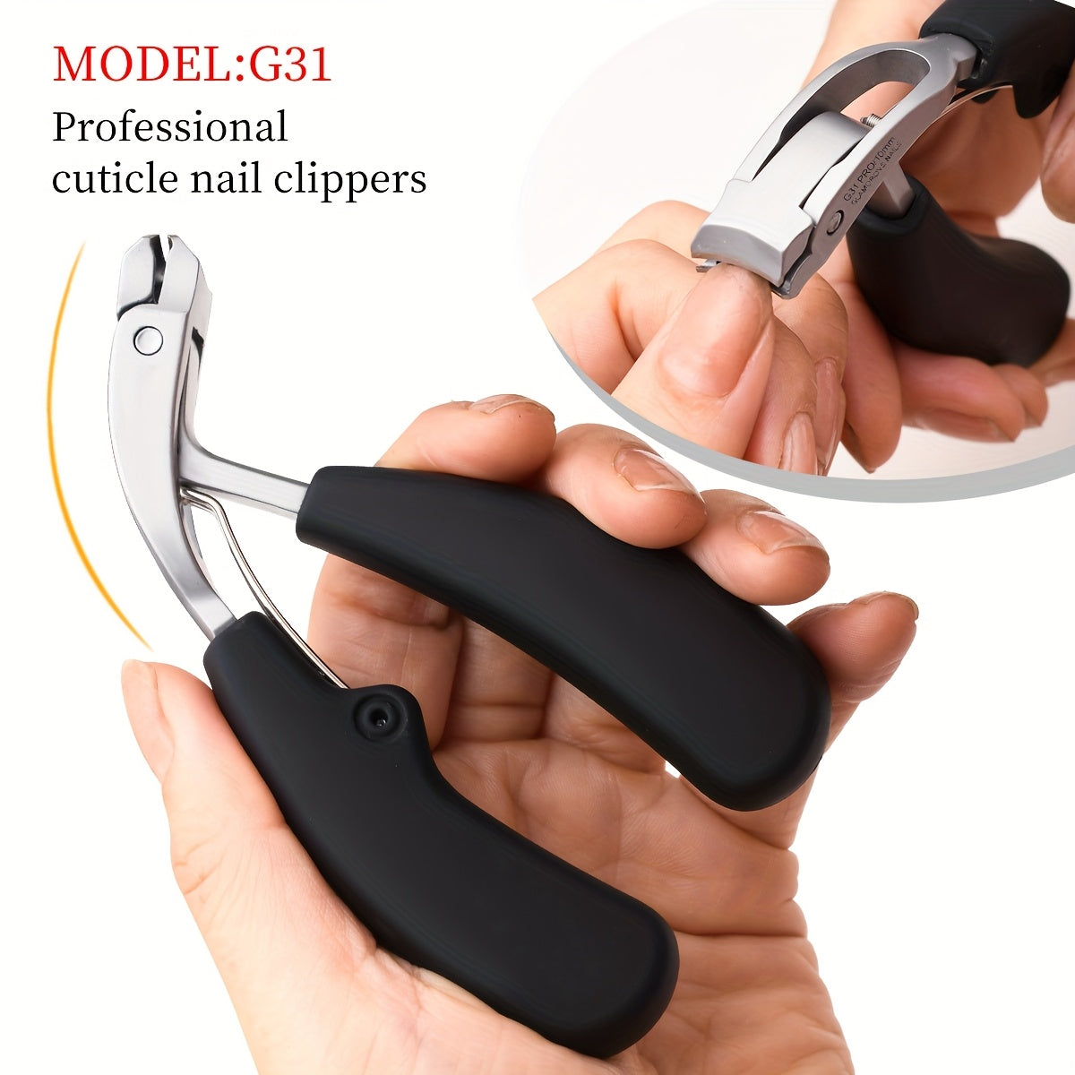 CUTIQUE - 1pc G31 Nail Clippers Ergonomic Long Handle Stainless Steel
