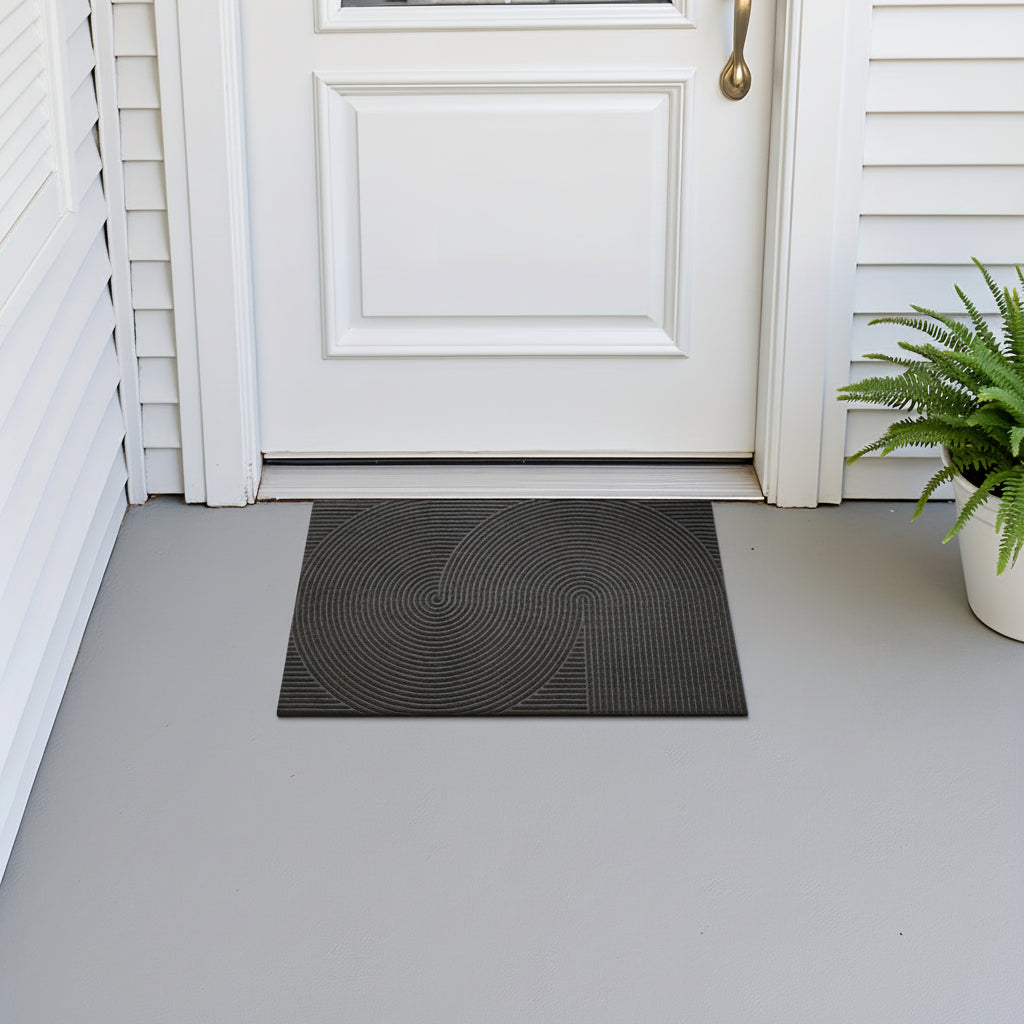 HOMEHORIZON - Geometric Striped Doormat Non-Slip Entrance Rug