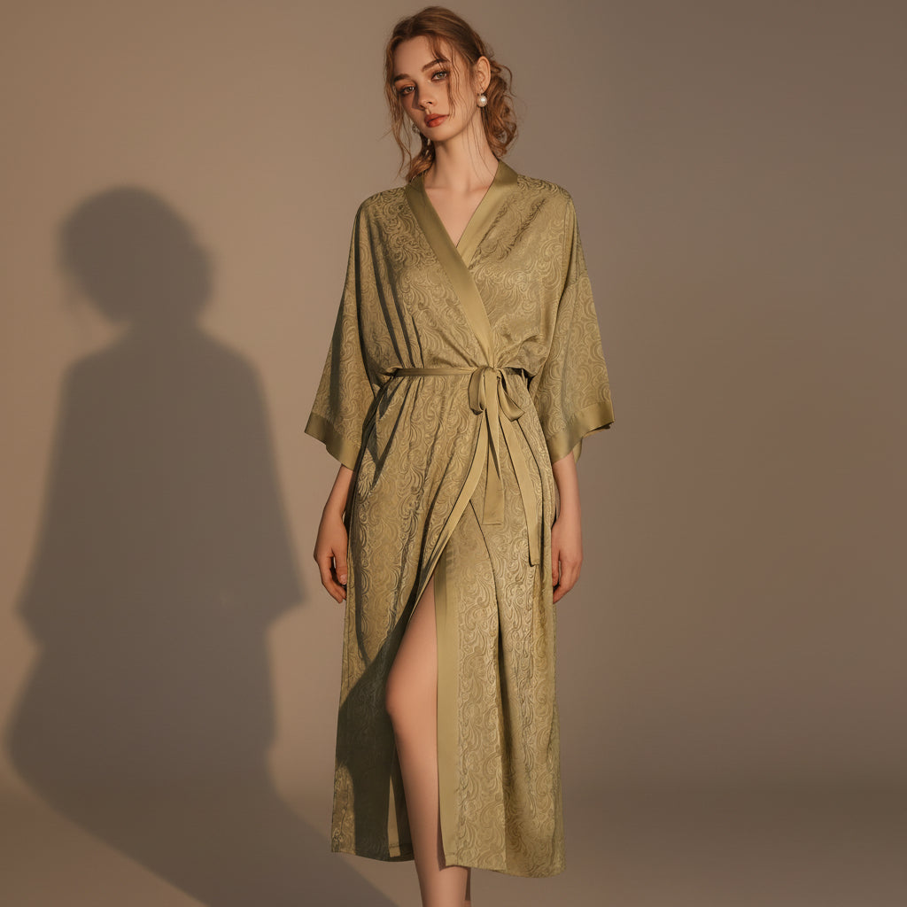 MOONLIT DREAM - Elegant Satin Nightwear for Women Long Outer Robe