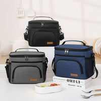 THERMOVIA - Large Insulated Lunch Tote with Zipper Closure & Adjustable Strap