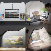 PRISMALUX – Three-Head Clampable LED Desk Lamp