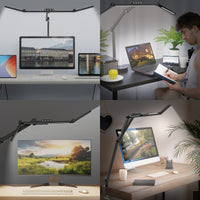 PRISMALUX – Three-Head Clampable LED Desk Lamp