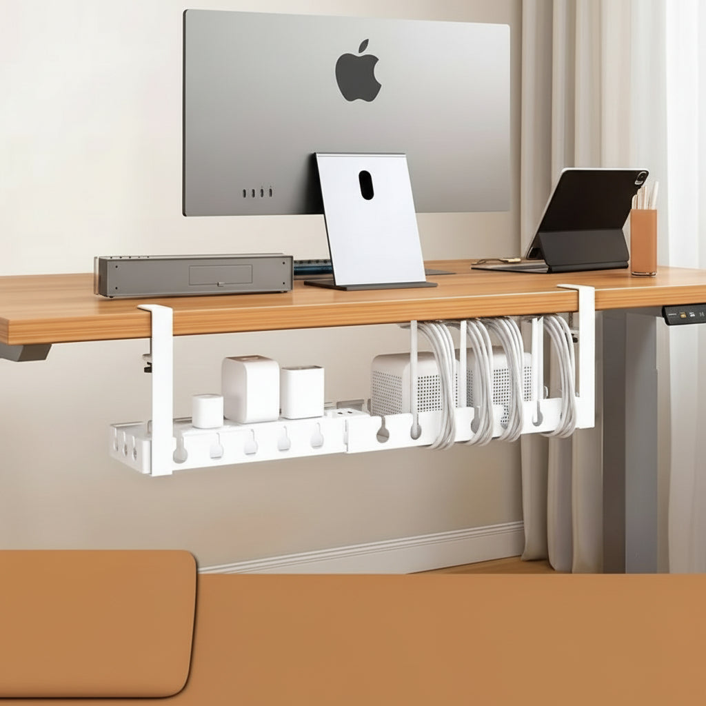 TANGLEFREE - Under Desk Cable Organizer with Adjustable Strap and Clips