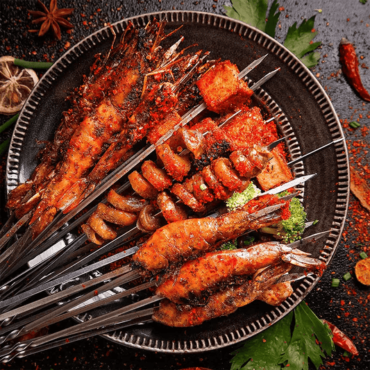 SKEWERTUBE – Stainless Steel BBQ Skewers with Storage Tube Set