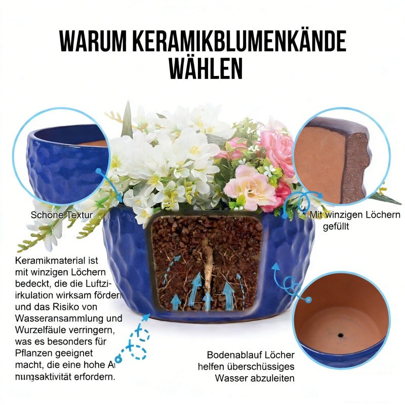COBALTHAVEN – Vintage Handmade Ceramic Planter Set