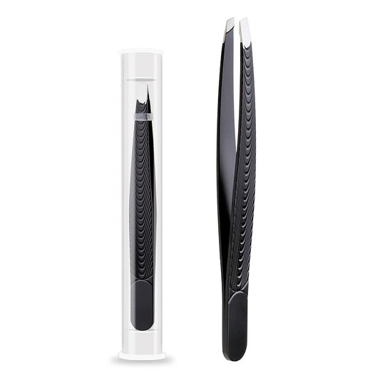 CHICPOISE - High-Precision Black Angled Eyebrow Tweezers