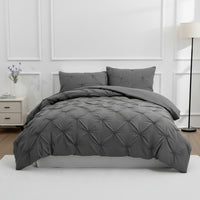 SOFTPLEA – 3pcs Pleated Comfort Duvet Cover Set