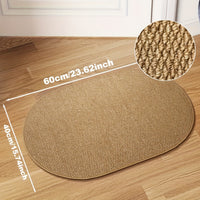 SCANDIROOTS - Oval Brown Nordic Entryway Rug Multi-Use Kitchen & Bathroom Door Mat