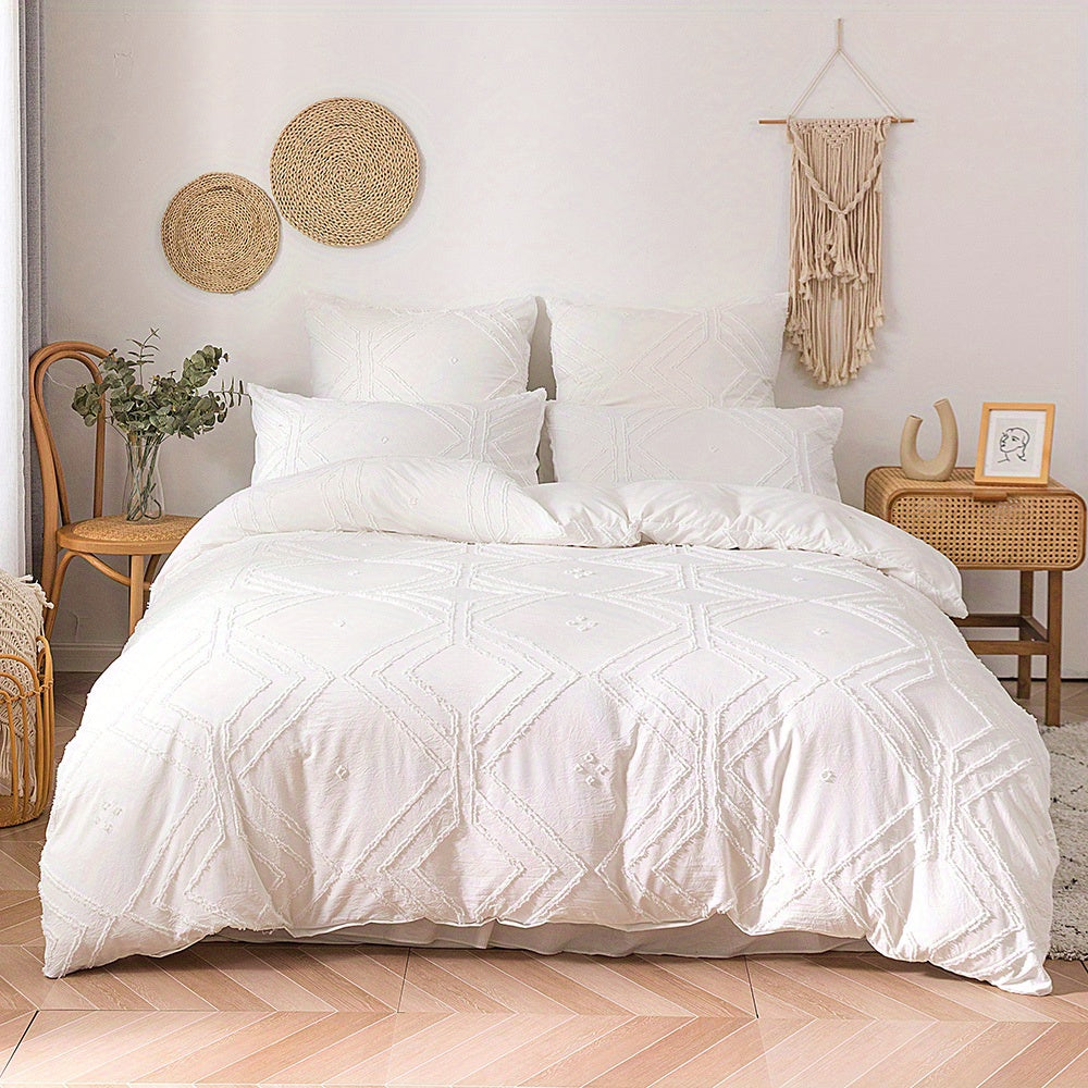 BOHOTUFT – Grid Tufted Soft Bedding Duvet Cover Set
