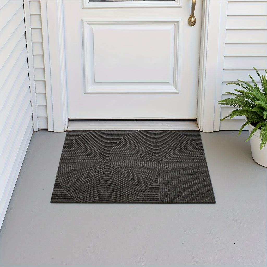 HOMEHORIZON - Geometric Striped Doormat Non-Slip Entrance Rug