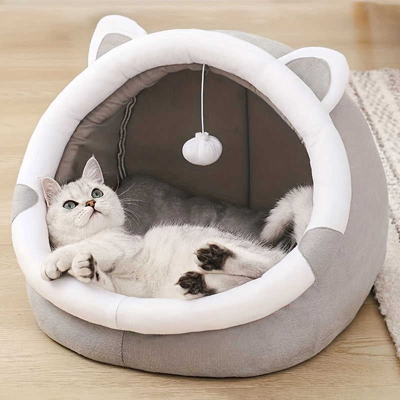 FELLPOD - Soft Cozy Cat Cave Bed Cute Plush Hideout for Cats