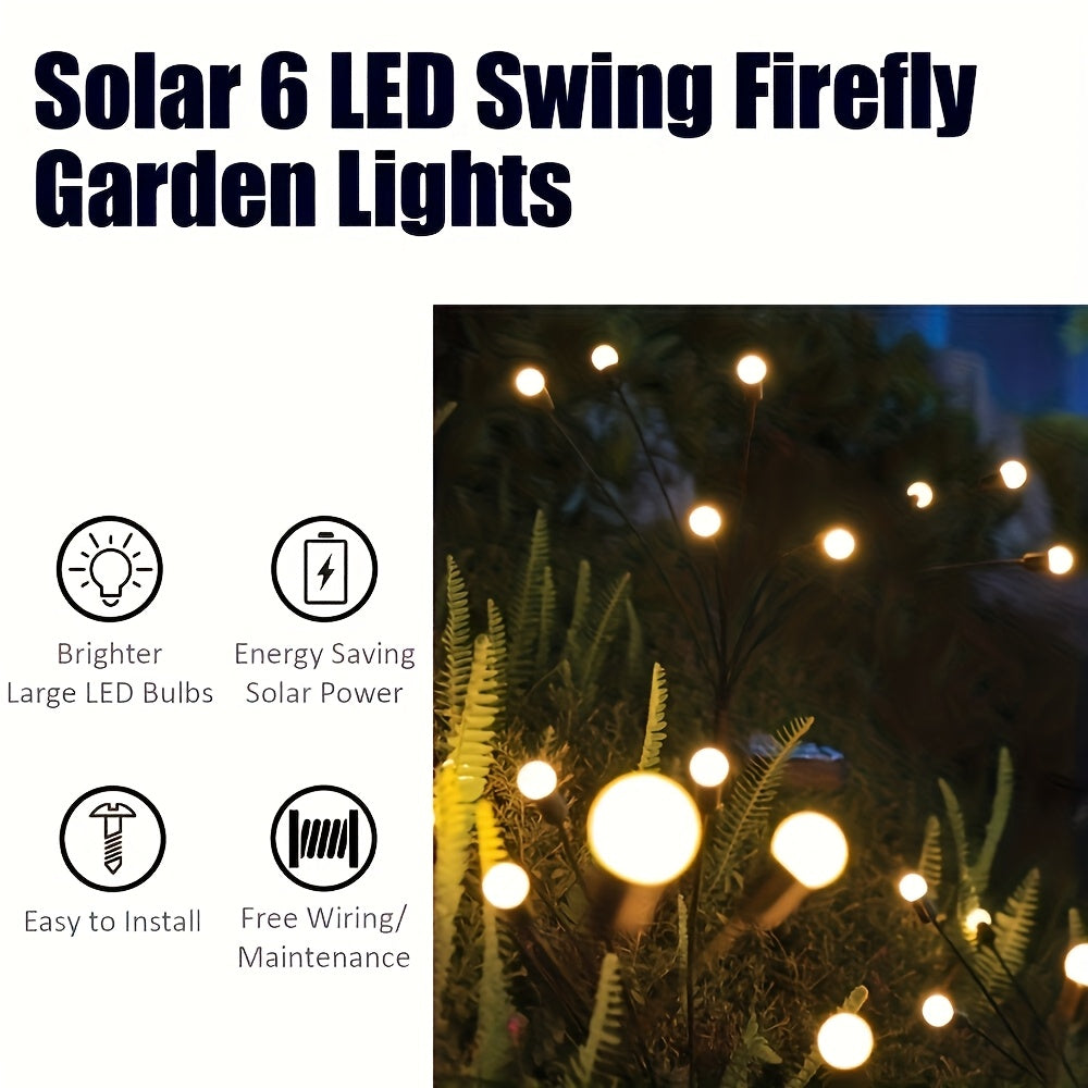 NIGHTFLARE - 6/8/10 LED Solar Firefly Ground Lights, Festival & Garden Decoration