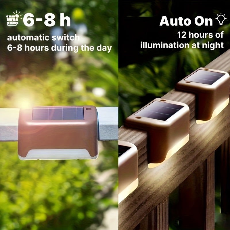 GLIMVISTA - 8pcs Solar Fence & Path Lights Waterproof Garden LEDs
