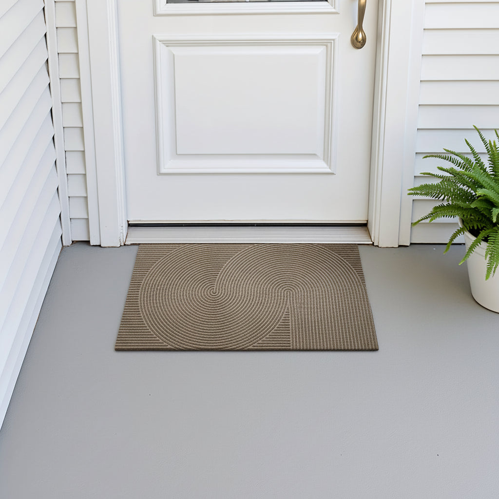 HOMEHORIZON - Geometric Striped Doormat Non-Slip Entrance Rug