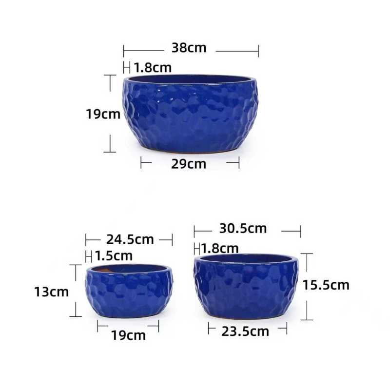 COBALTHAVEN – Vintage Handmade Ceramic Planter Set