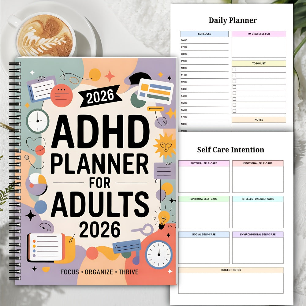 FOCUSVAULT – 2026 Exclusive ADHD Adult Planner Structured Daily & Weekly Productivity Journal