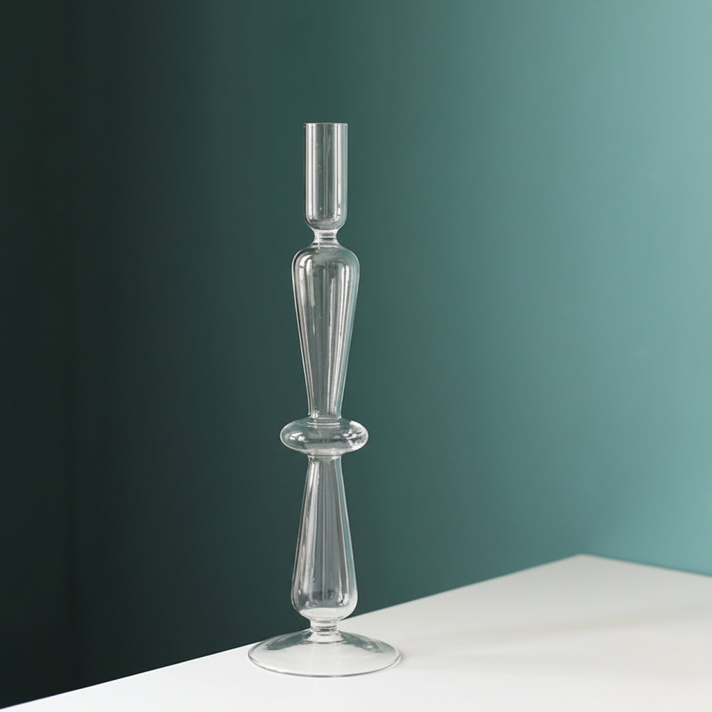 AURAVINE - Minimalist Glass Candle Holder Vase Decorative Art Piece