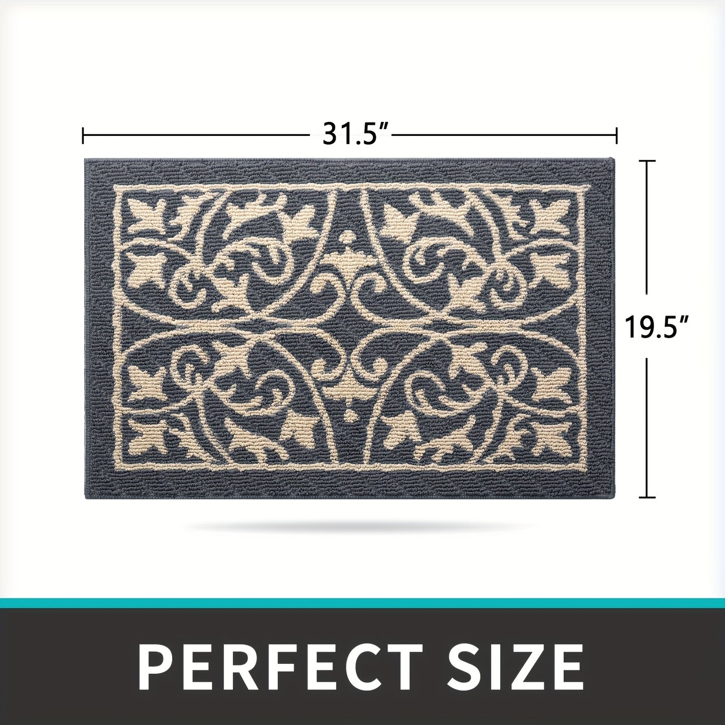 PUREHOME - Low Profile Indoor Mat Entryway Rug Non-Slip 1pc