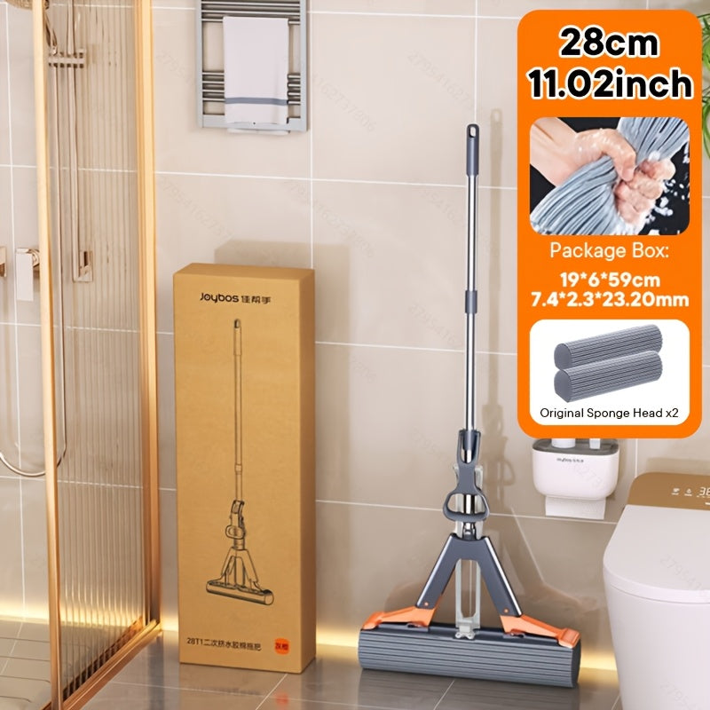 CLEANFLOW - High-Absorbency Sponge Squeeze Mop for Bathroom & Floors