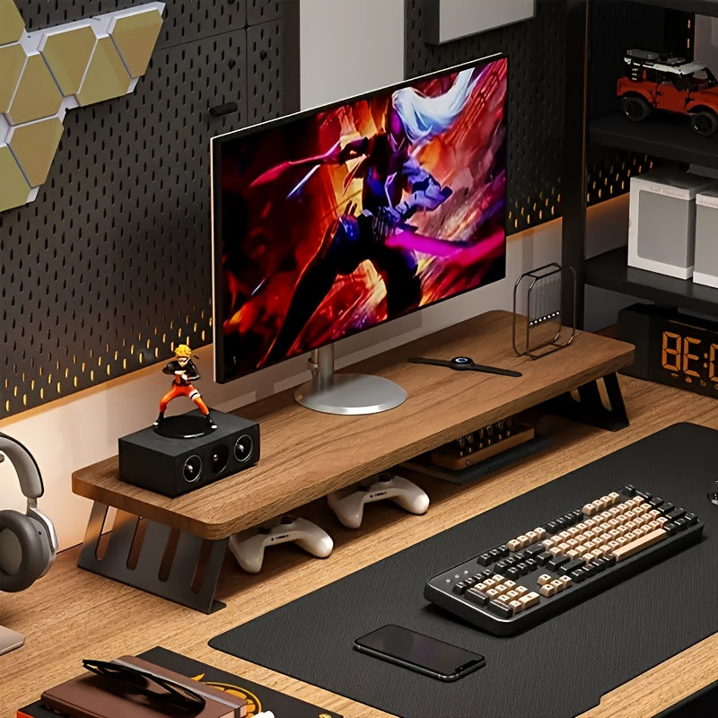 POSTUREPRO - Space-Saving Wooden Monitor Riser for Home Office & Laptop Use
