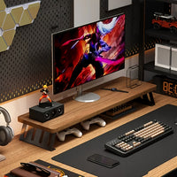 POSTUREPRO - Space-Saving Wooden Monitor Riser for Home Office & Laptop Use
