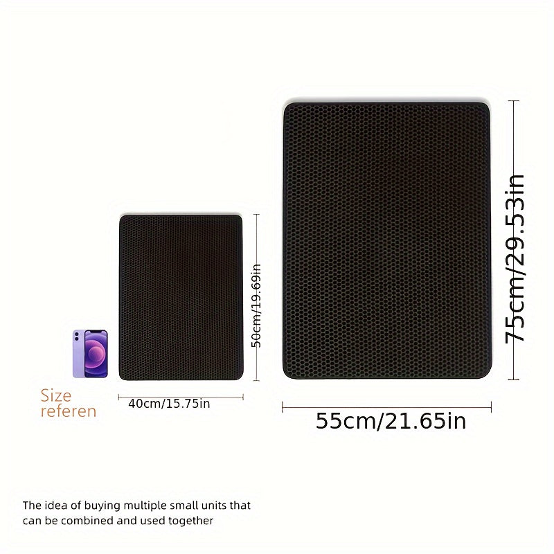 PAWCATCHER - Honeycomb Waterproof Cat Litter Mat Odor Control & Washable