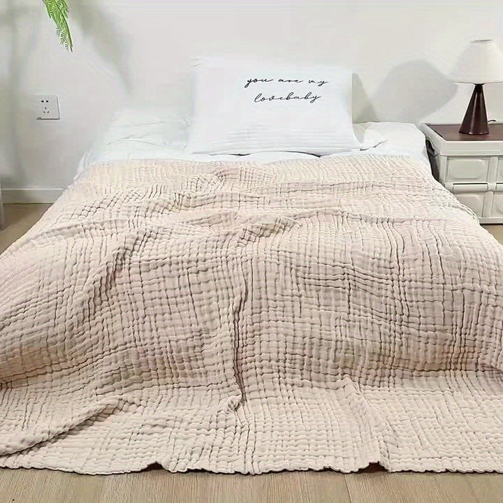 CLOUDNEST – Ultra-Breathable 6-Layer Cotton Gauze Blanket for Year-Round Comfort