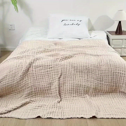 CLOUDNEST – Ultra-Breathable 6-Layer Cotton Gauze Blanket for Year-Round Comfort