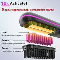AURISTYLE - Compact Cordless Hot Comb Brush with Type-C Fast Charging