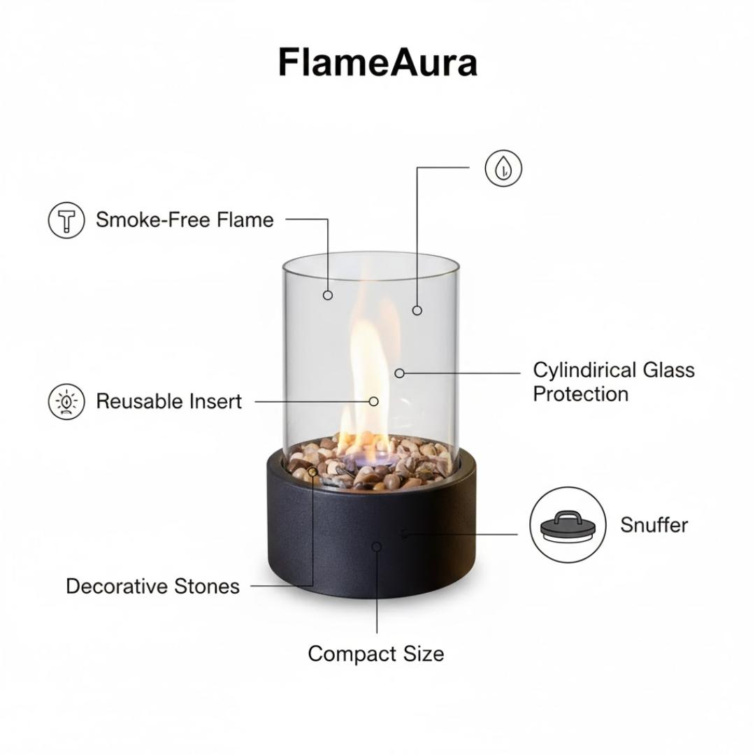 BLAZENOVA – Decorative Bioethanol Fireplace for Modern Home Styling